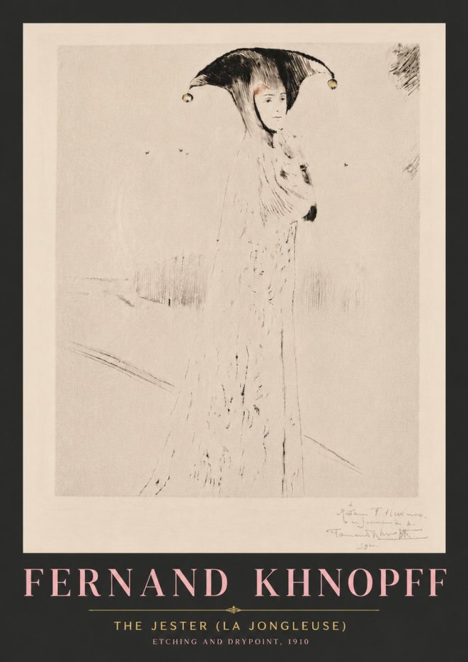 Fernand Khnopff The Jester (La Jongleuse) No6 - Affiche