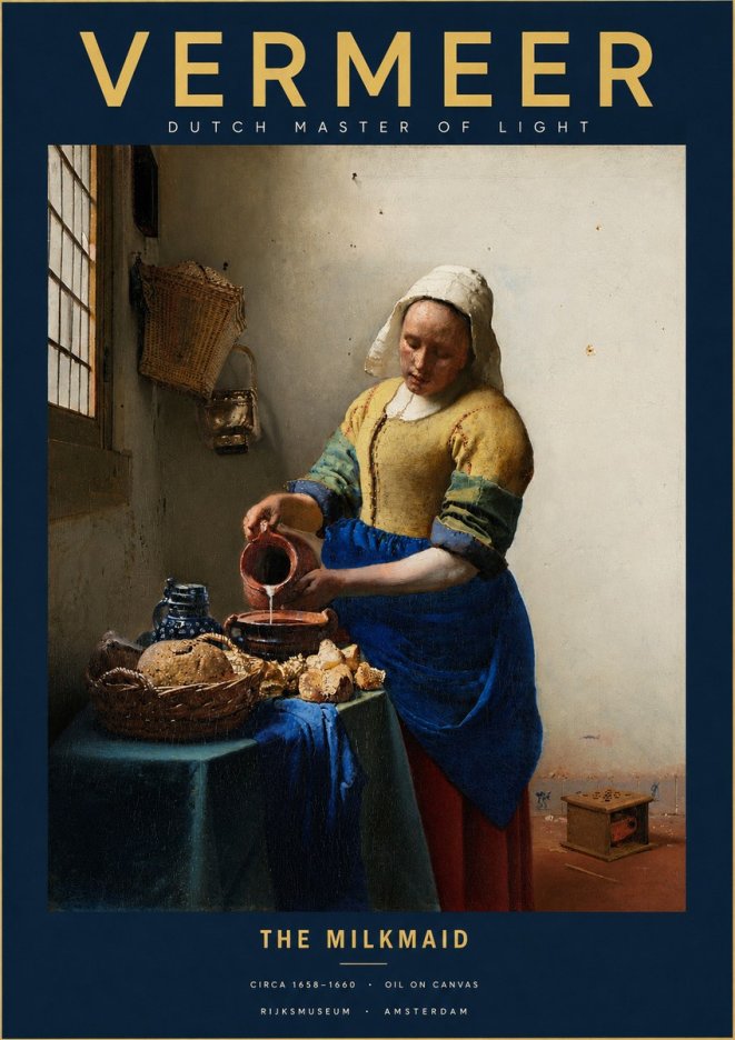 Vermeer The Milkmaid No2 - Affiche