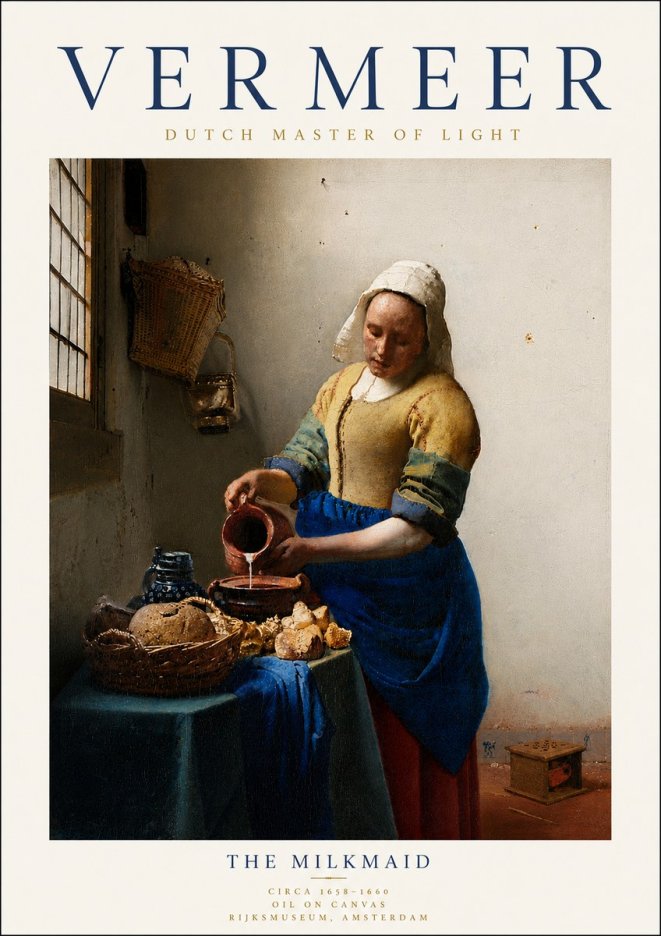 Vermeer The Milkmaid No6 - Affiche