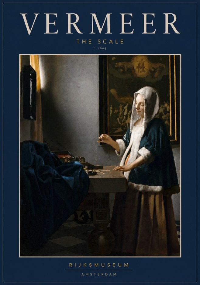 Vermeer The Scale No3 - Affiche