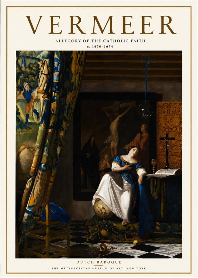 Vermeer Allegory of the Catholic Faith No5 - Affiche