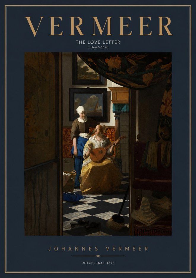 Vermeer The Love Letter No2 - Affiche