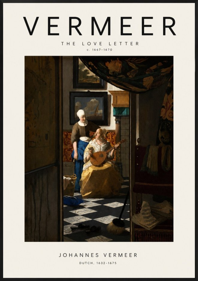 Vermeer The Love Letter No3 - Affiche