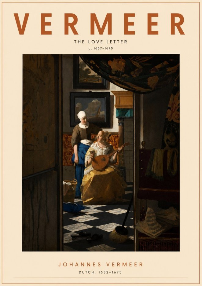 Vermeer The Love Letter No4 - Affiche