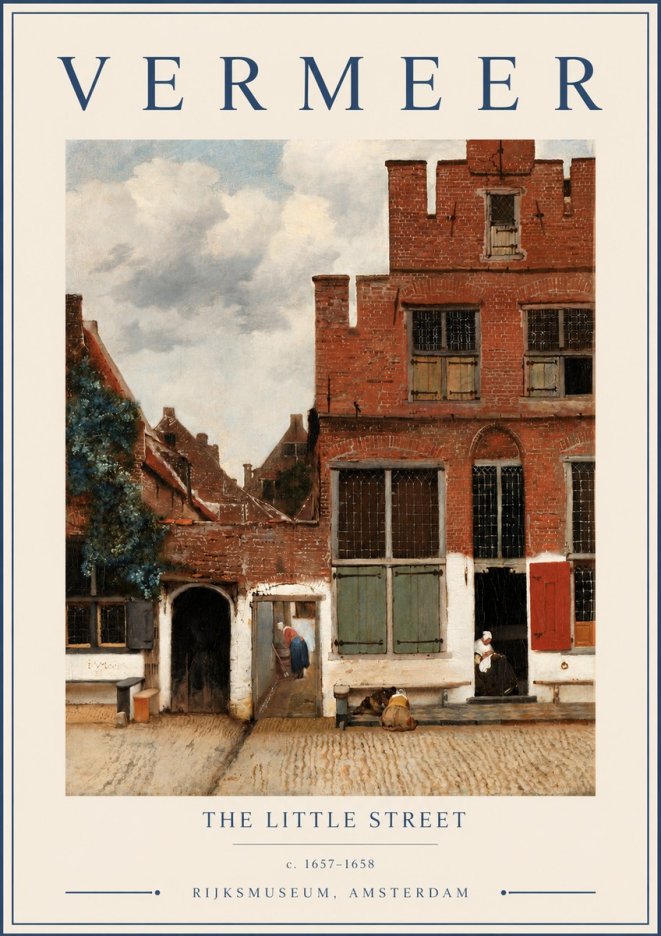 Vermeer The Little Street No3 - Affiche