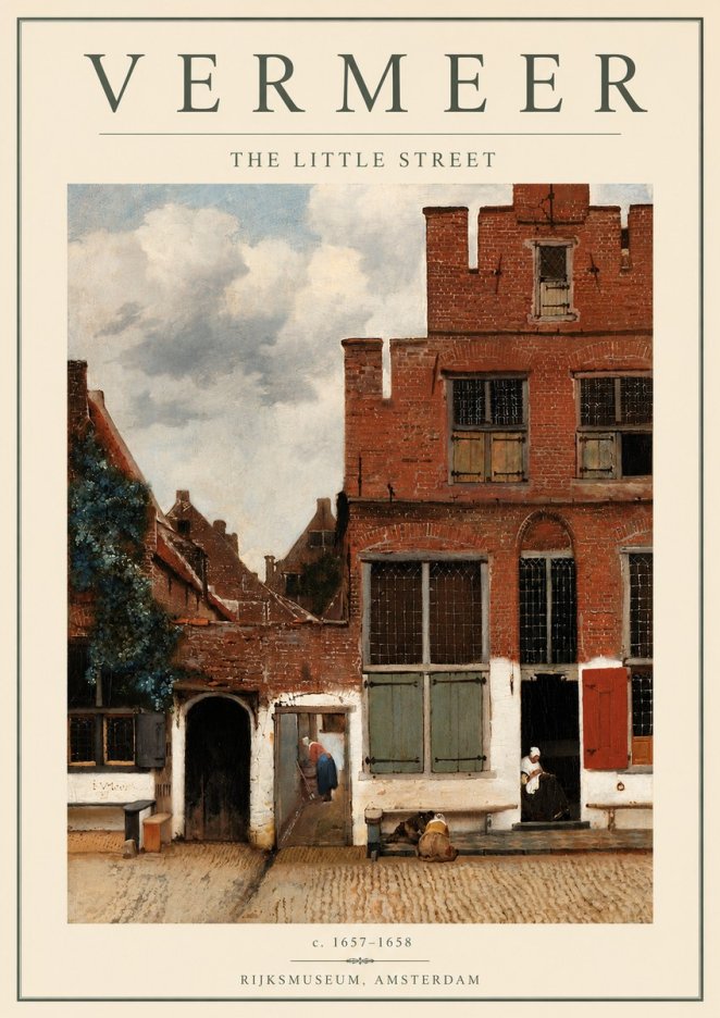 Vermeer The Little Street No4 - Affiche