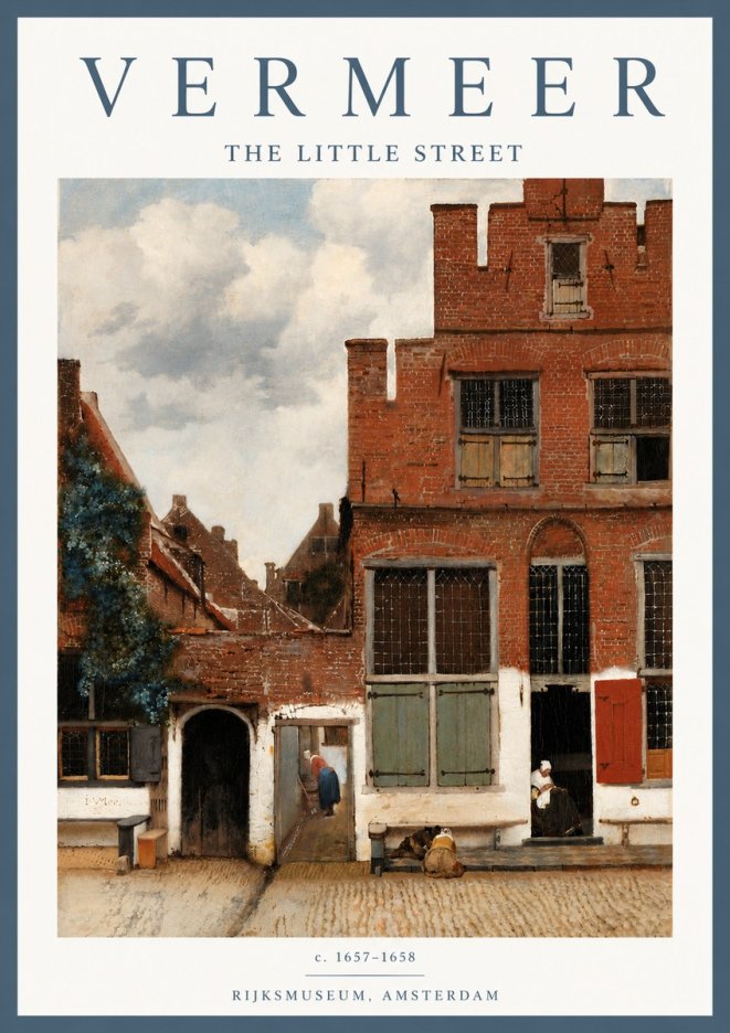 Vermeer The Little Street No6 - Affiche