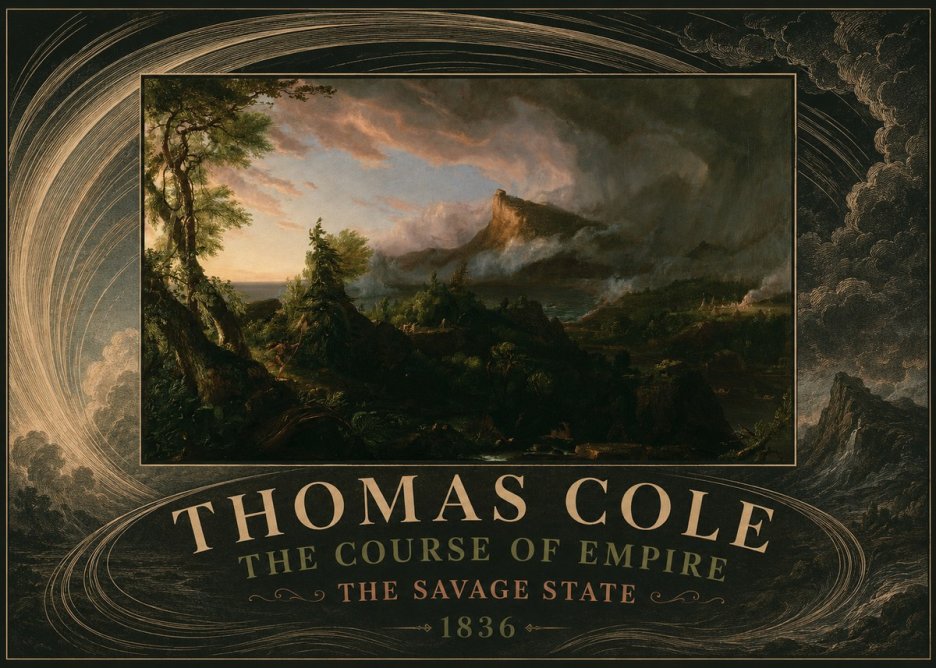 Thomas Cole The Course of Empire: the Savage State I No4 - Affiche