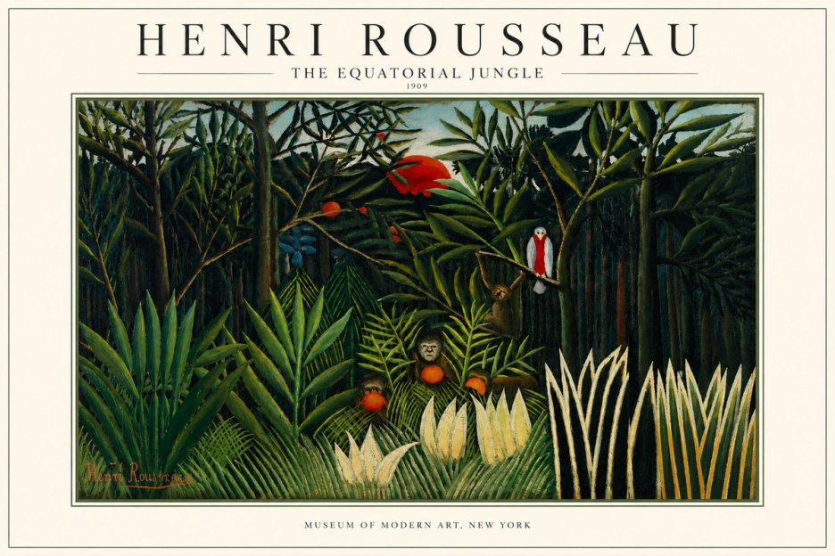 Rousseau The Equatorial Jungle I No3 - Affiche