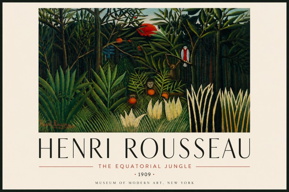 Rousseau The Equatorial Jungle I No5 - Affiche