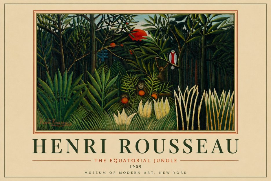 Rousseau The Equatorial Jungle I No6 - Affiche