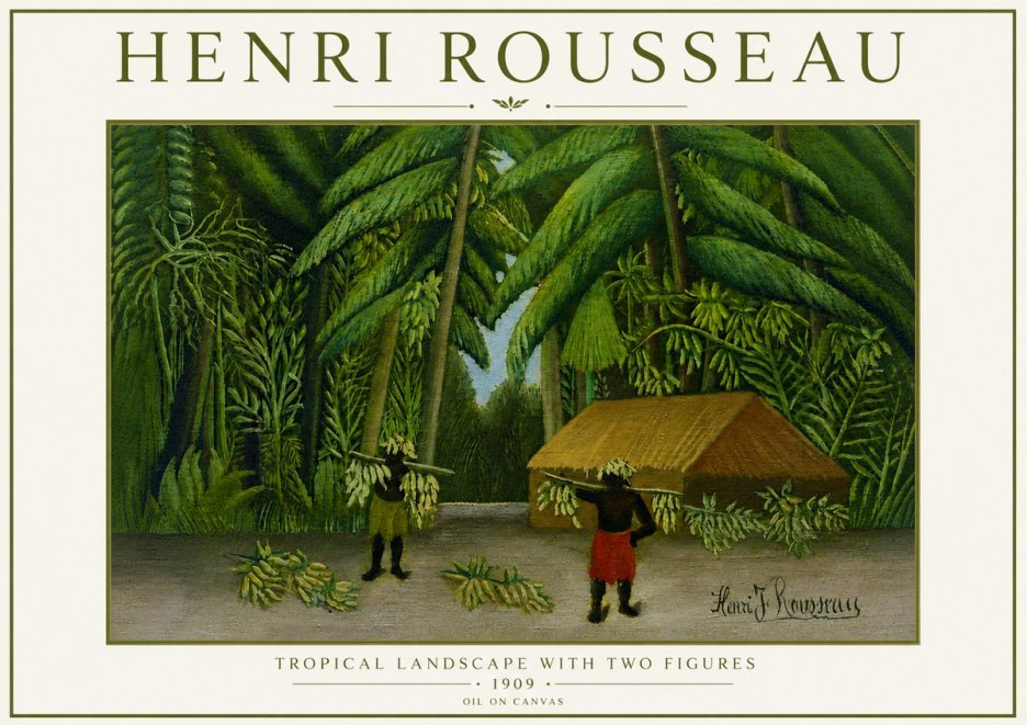 Rousseau Tropical Landscape with Two Figures No6 - Affiche