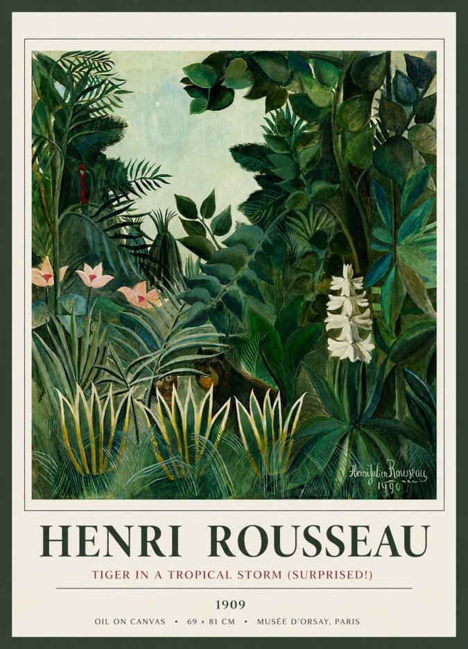 Rousseau Tiger in a Tropical Storm (Surprised!) No5 - Affiche