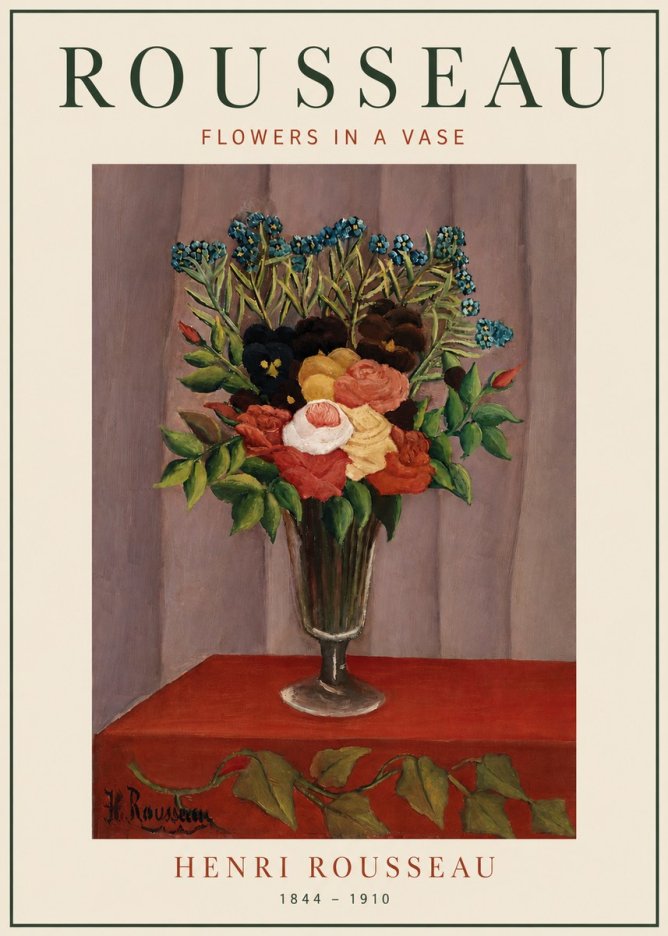 Rousseau Flowers in a Vase No4 - Affiche