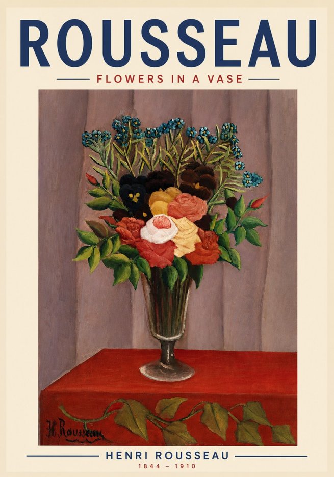 Rousseau Flowers in a Vase No5 - Affiche