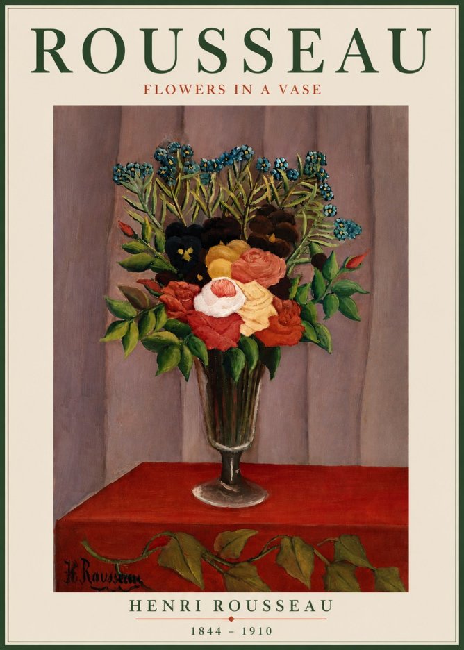 Rousseau Flowers in a Vase No6 - Affiche