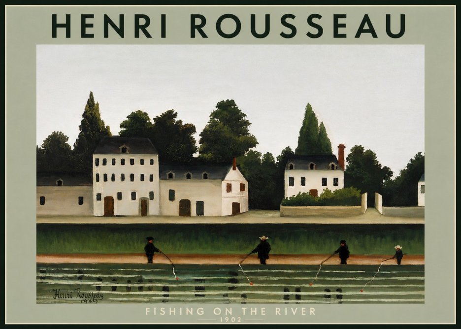 Rousseau Fishing on the River No4 - Affiche