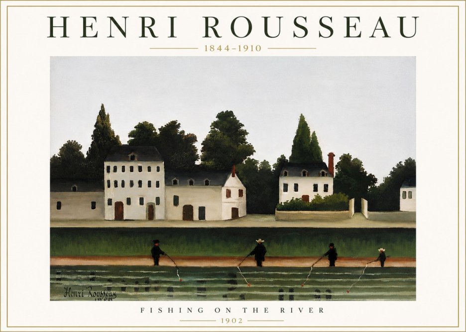 Rousseau Fishing on the River No6 - Affiche