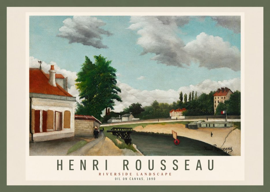 Rousseau Riverside Landscape No4 - Affiche