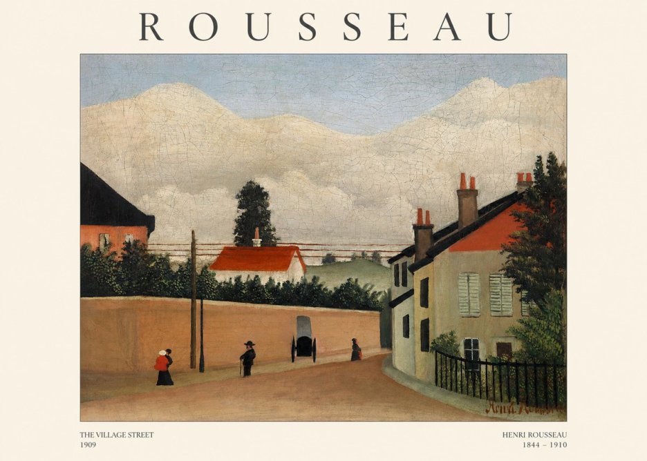 Rousseau The Village Street No1 - Affiche