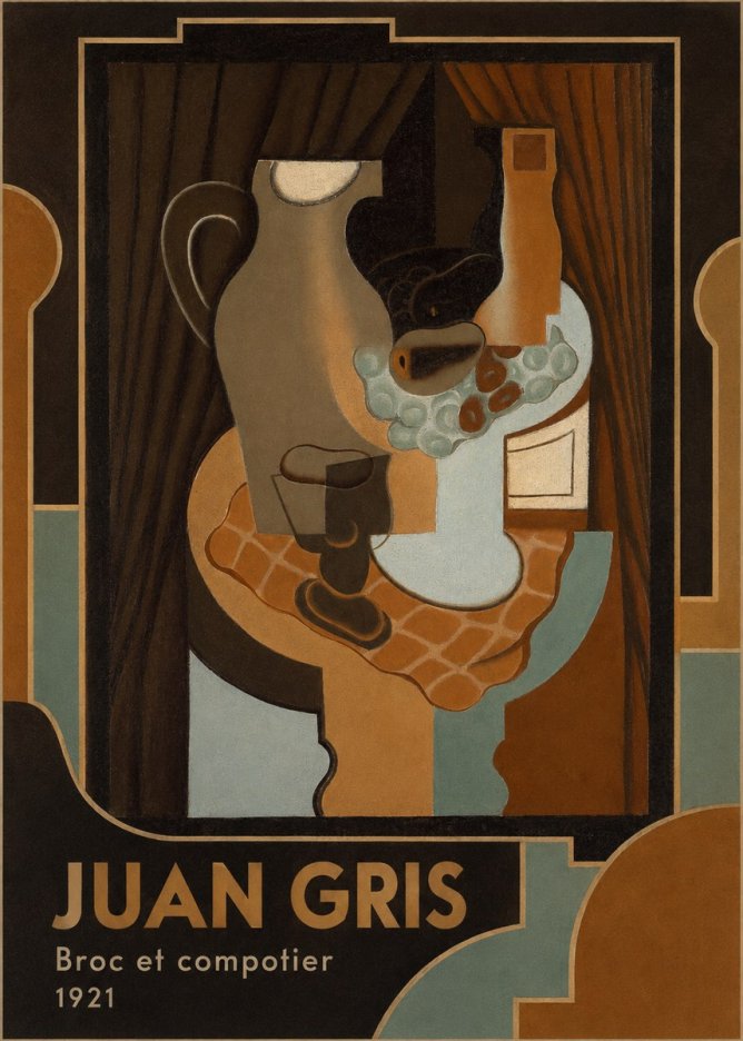 Juan Gris Broc Et Compotier No4 - Affiche