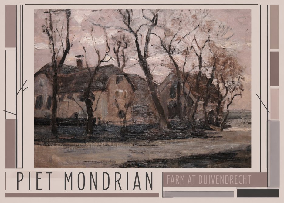 Piet Mondrian Farm at Duivendrecht No1 - Affiche
