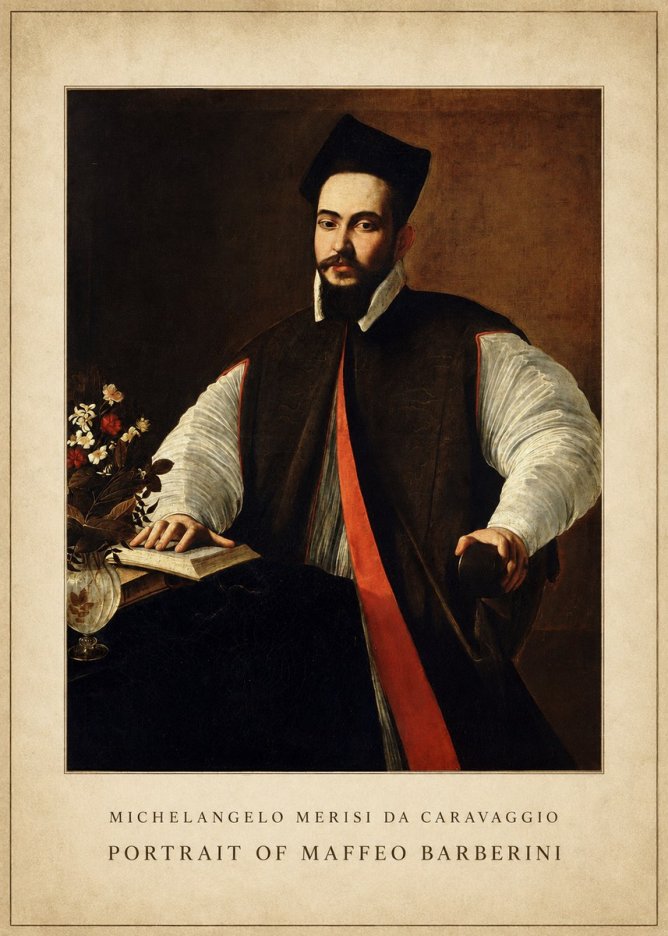 Michelangelo Merisi da Caravaggio Portrait of Maffeo Barberini No4 - Affiche