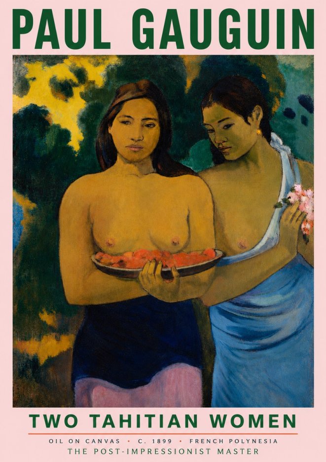 Paul Gauguin Two Tahitian Women I No5 - Affiche