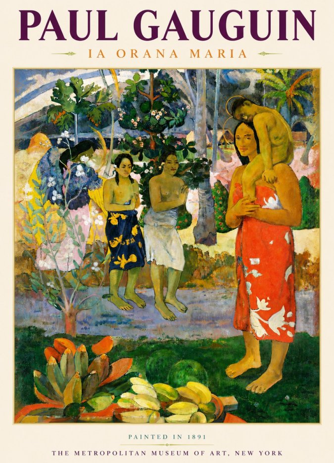 Paul Gauguin Ia Orana Maria No4 - Affiche