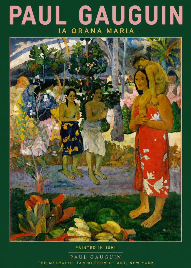 Paul Gauguin Ia Orana Maria No5 - Affiche