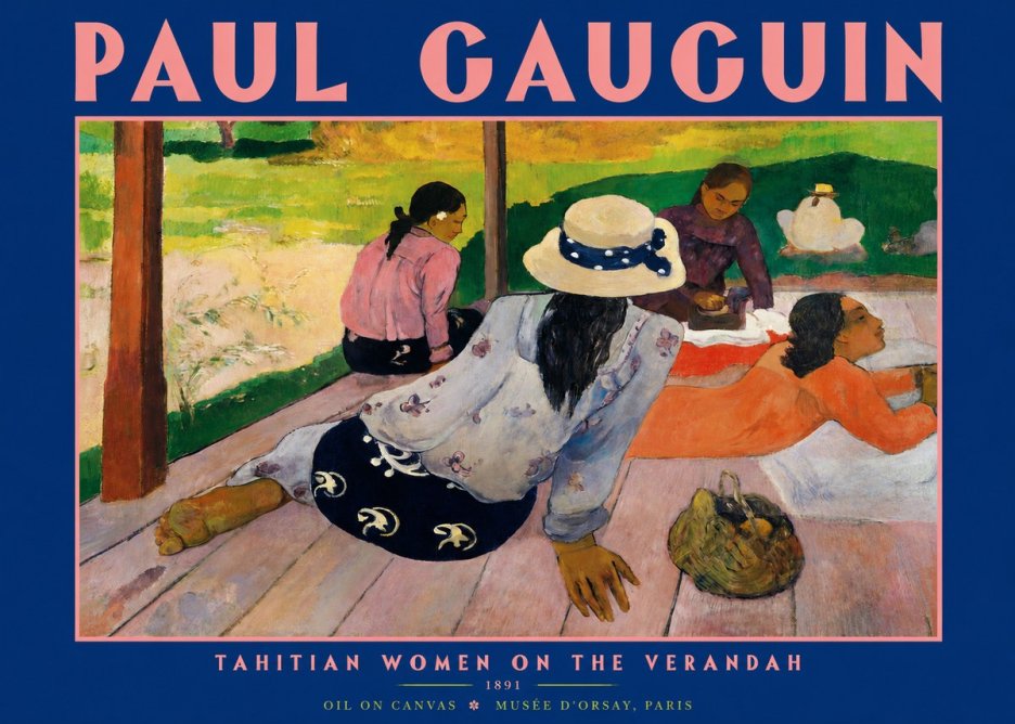Paul Gauguin Tahitian Women on the Verandah No2 - Affiche