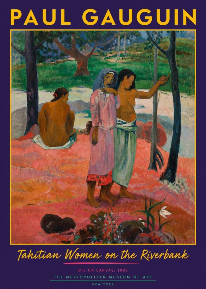 Paul Gauguin Tahitian Women on the Riverbank No2 - Affiche