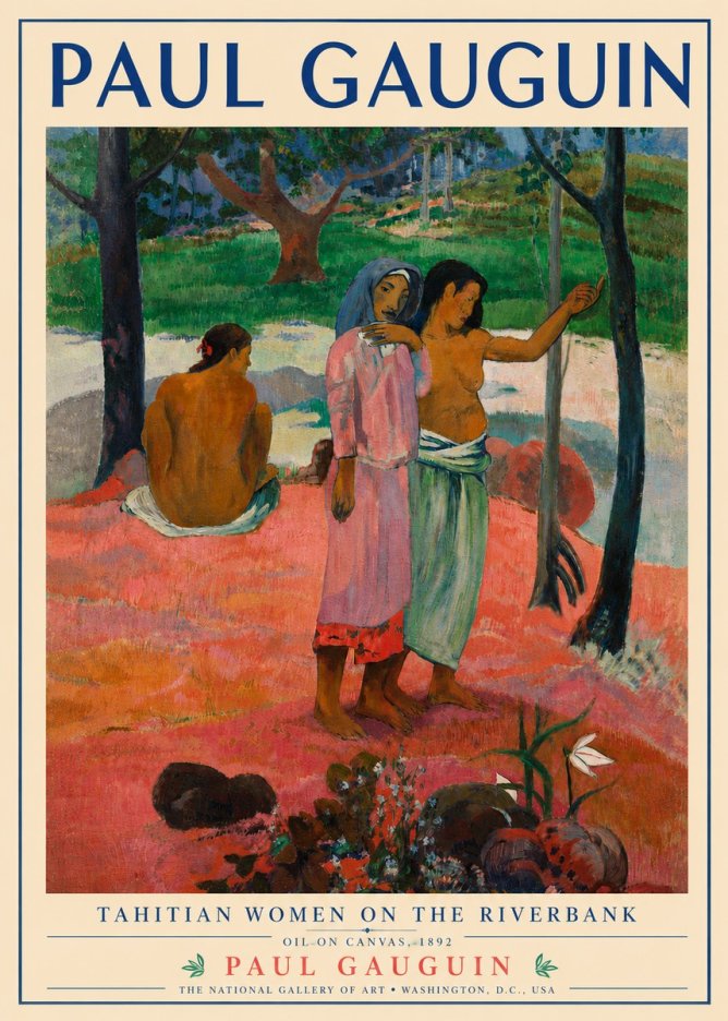 Paul Gauguin Tahitian Women on the Riverbank No4 - Affiche