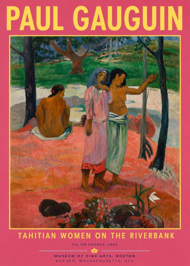Paul Gauguin Tahitian Women on the Riverbank No5 - Affiche