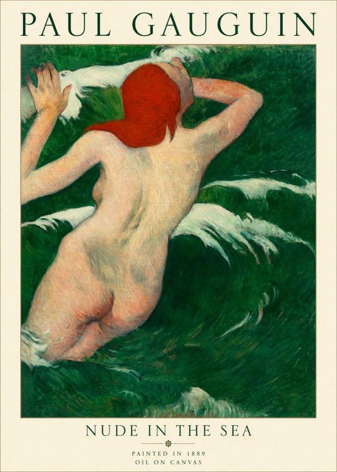 Paul Gauguin Nude in the Sea No1 - Affiche
