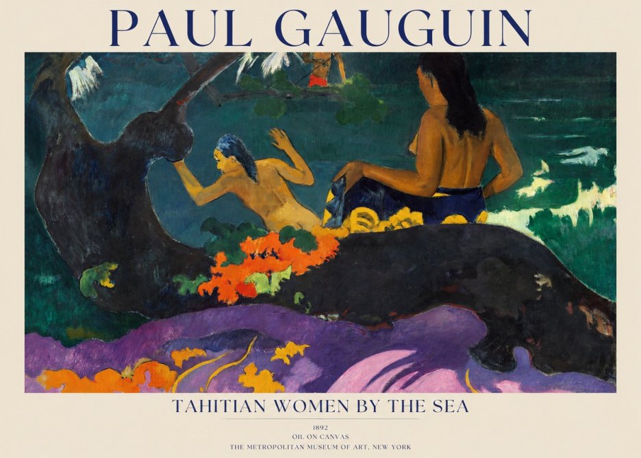 Paul Gauguin Tahitian Women by the Sea No1 - Affiche