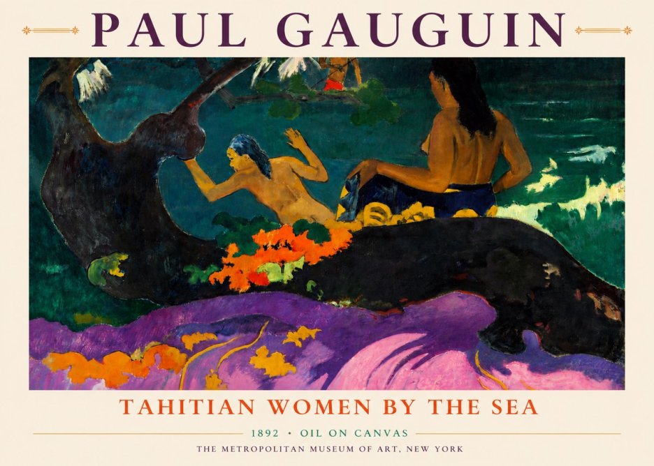 Paul Gauguin Tahitian Women by the Sea No4 - Affiche