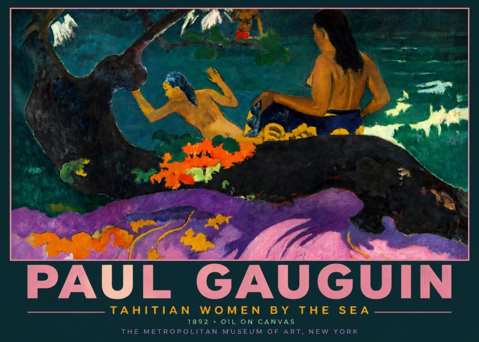 Paul Gauguin Tahitian Women by the Sea No5 - Affiche
