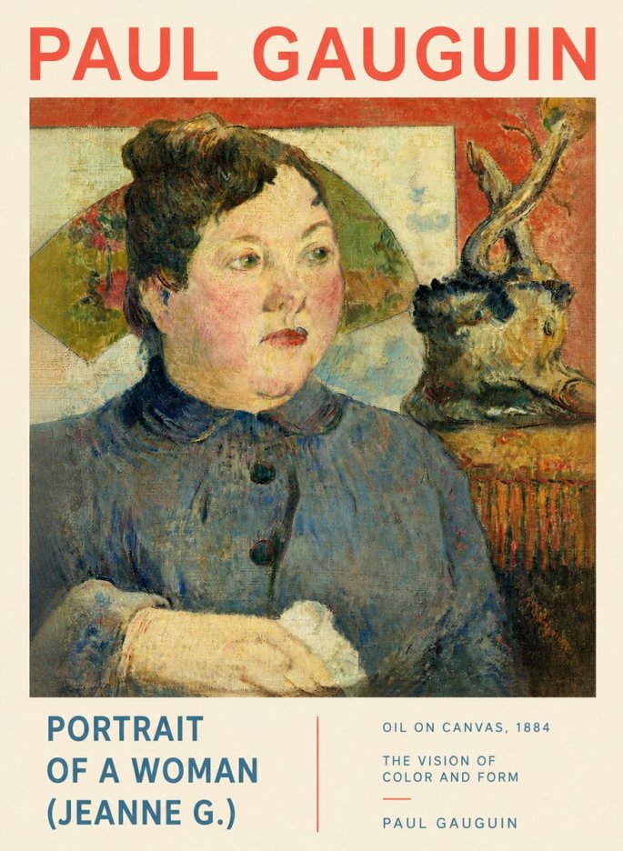 Paul Gauguin Portrait of a Woman (Jeanne G.) No3 - Affiche
