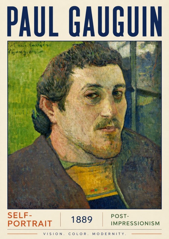 Paul Gauguin Self-portrait (1889) No4 - Affiche