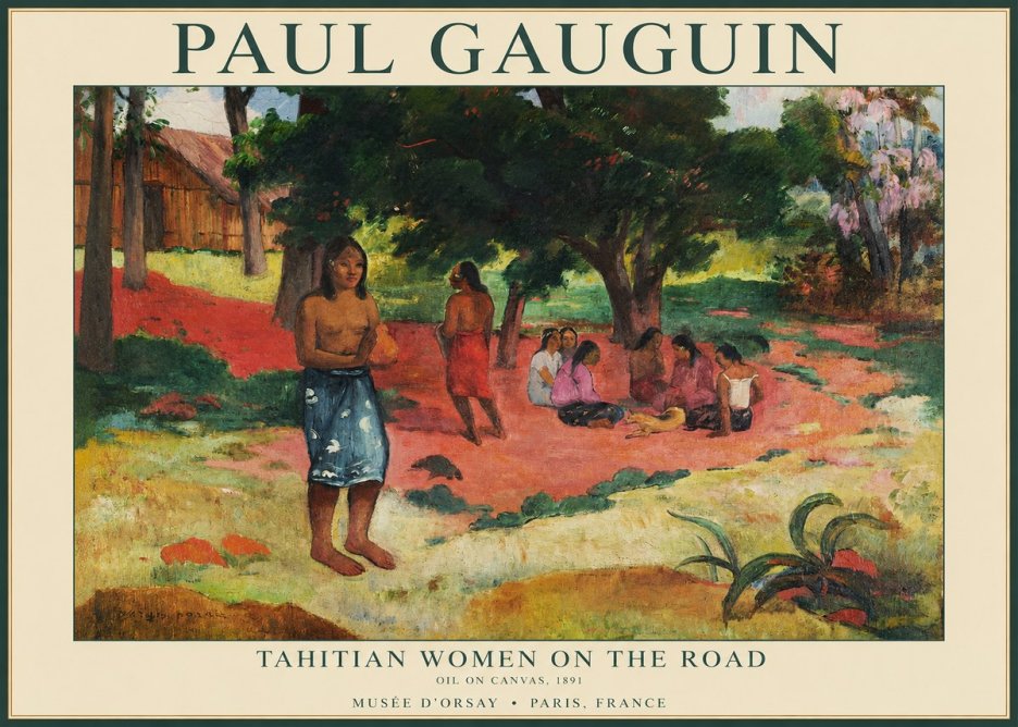 Paul Gauguin Tahitian Women on the Road No1 - Affiche