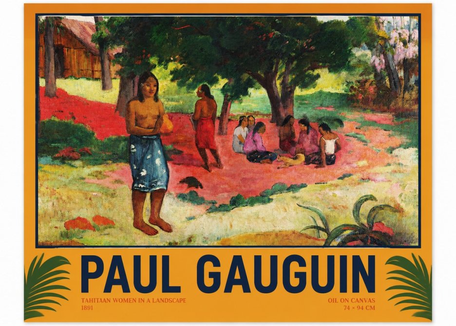 Paul Gauguin Tahitian Women on the Road No3 - Affiche