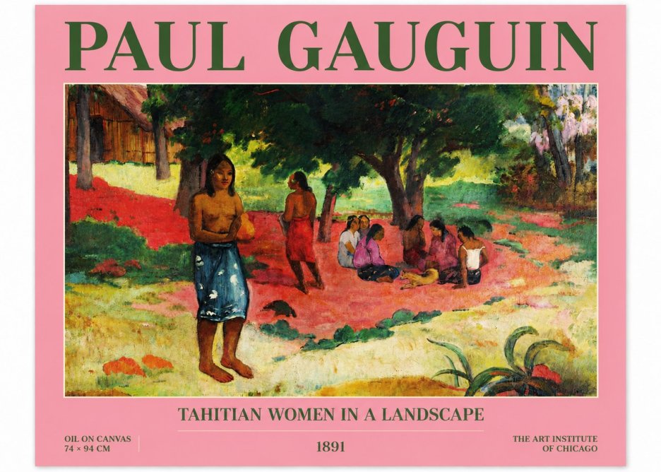 Paul Gauguin Tahitian Women on the Road No4 - Affiche