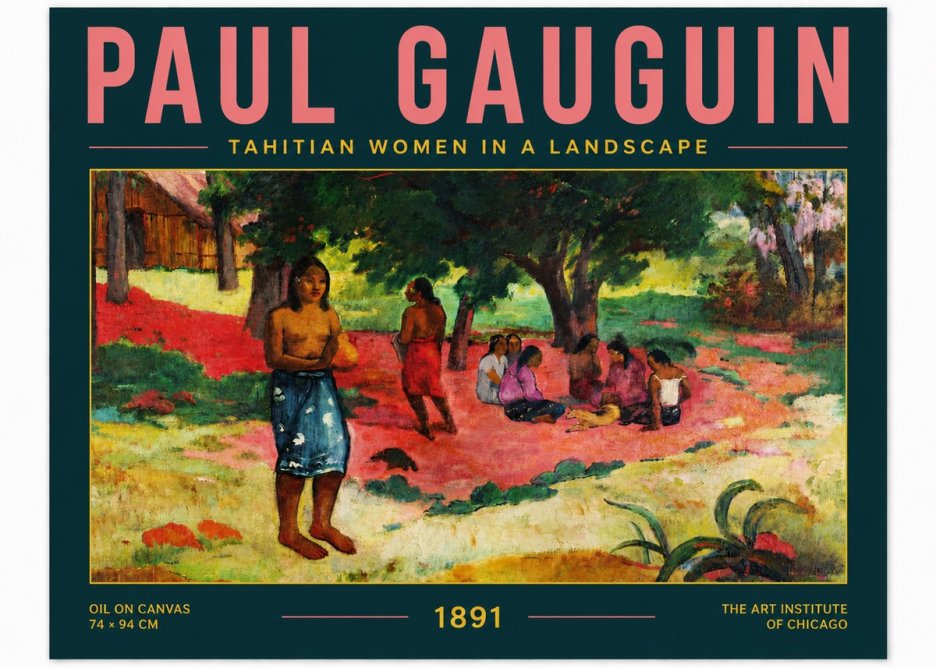 Paul Gauguin Tahitian Women on the Road No6 - Affiche