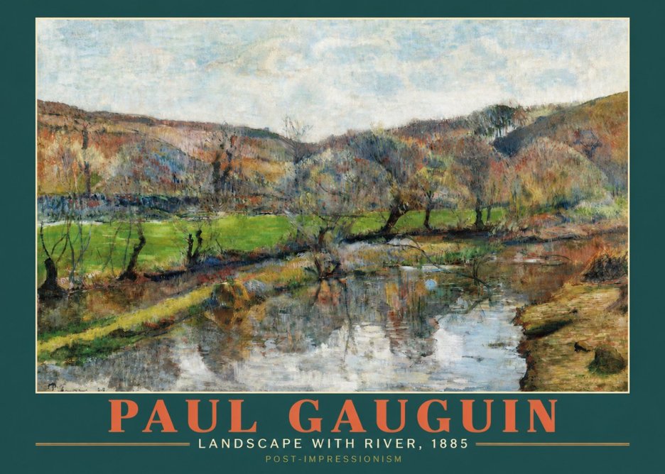 Paul Gauguin Landscape with River, 1885 No3 - Affiche