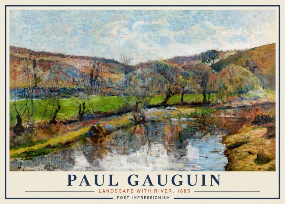 Paul Gauguin Landscape with River, 1885 No5 - Affiche