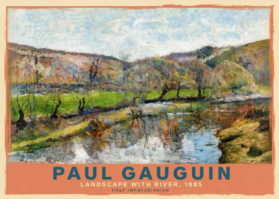 Paul Gauguin Landscape with River, 1885 No6 - Affiche