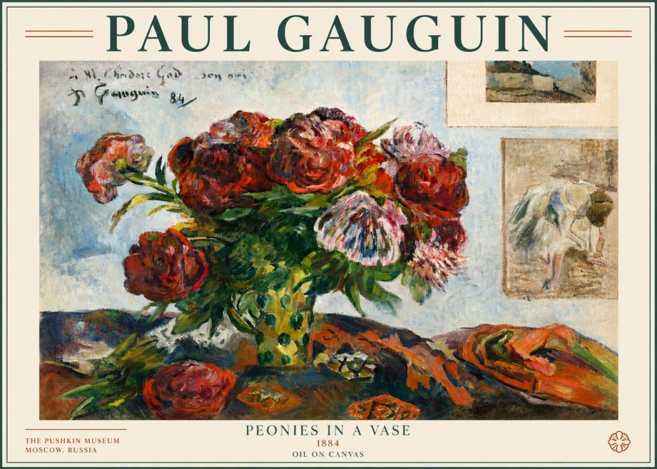 Paul Gauguin Peonies in a Vase No3 - Affiche