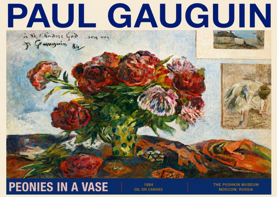 Paul Gauguin Peonies in a Vase No4 - Affiche