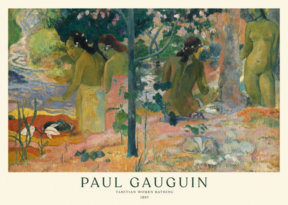 Paul Gauguin Tahitian Women Bathing No1 - Affiche